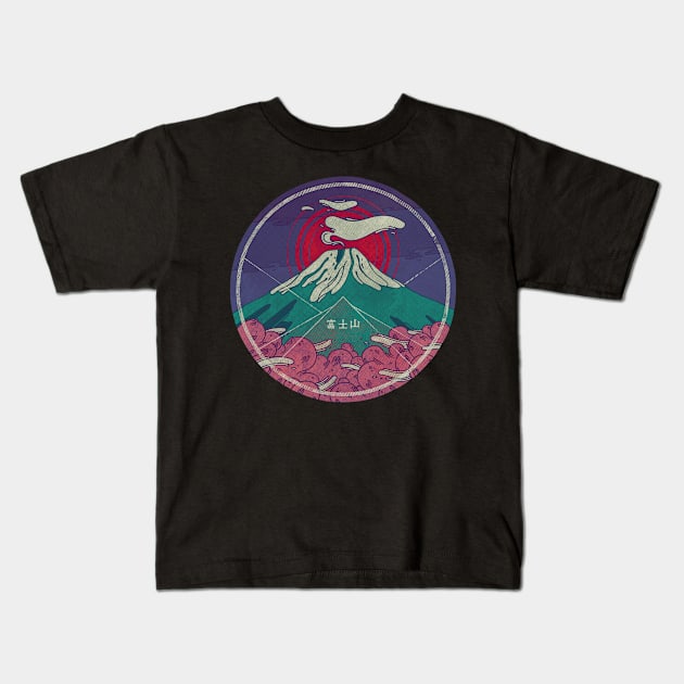 Mount Fuji Kids T-Shirt by againstbound